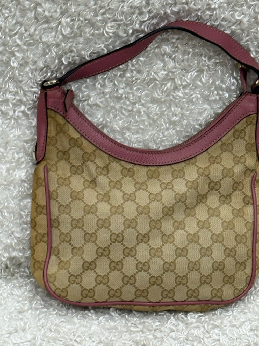 Gucci Beige/Pink GG Canvas and Leather Hobo - Picture 6 of 16